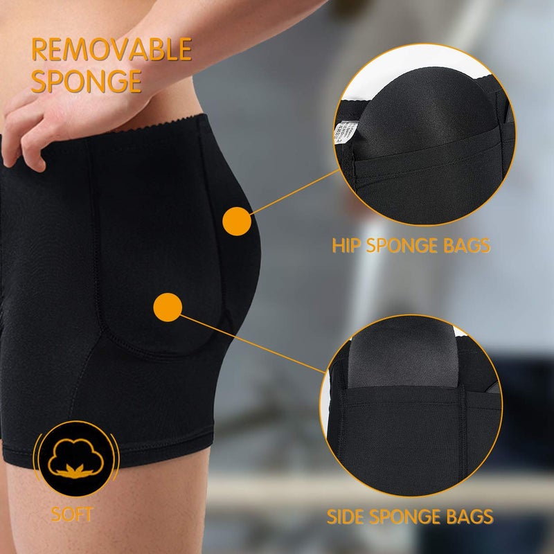 NonEcho Men Padded Underwear Briefs Boxers Men Butt Booster Hip Enhancer 4 Detachable Pads - Image 3